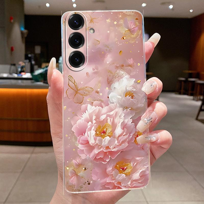 For Samsung Galaxy A17 4G 2025 Case Clear Beautiful Butterfly Flowers Printed Soft Silicone Cover For Samsung A17 A 17 5G Cases