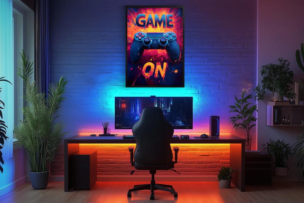 Nowoczesny Plakat w Ramie Obraz gamingowy Konsola X-Box Pad dla gracza