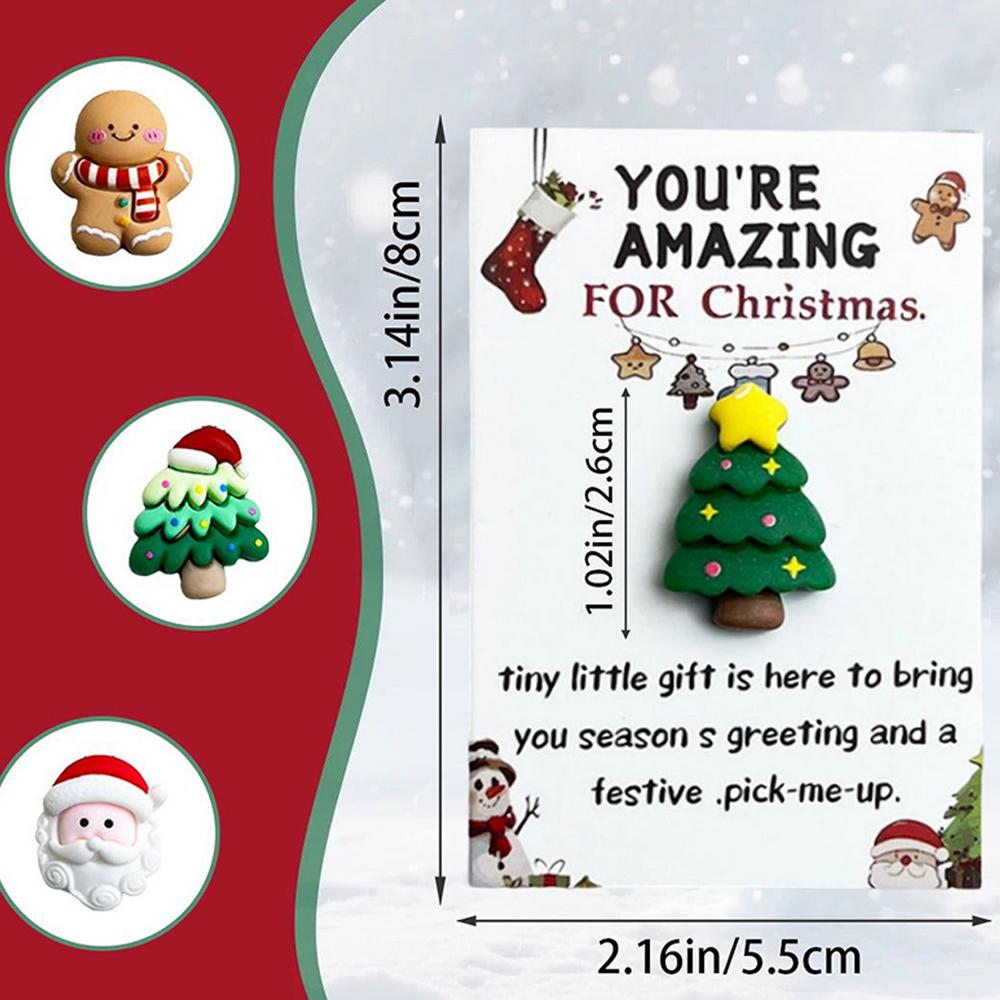 

2025 Christmas Hugs Pocket Cards With Cute Charm 10Pcs/set Christmas Mini Pockets Hug Cards Holiday Atmosphere Decorations