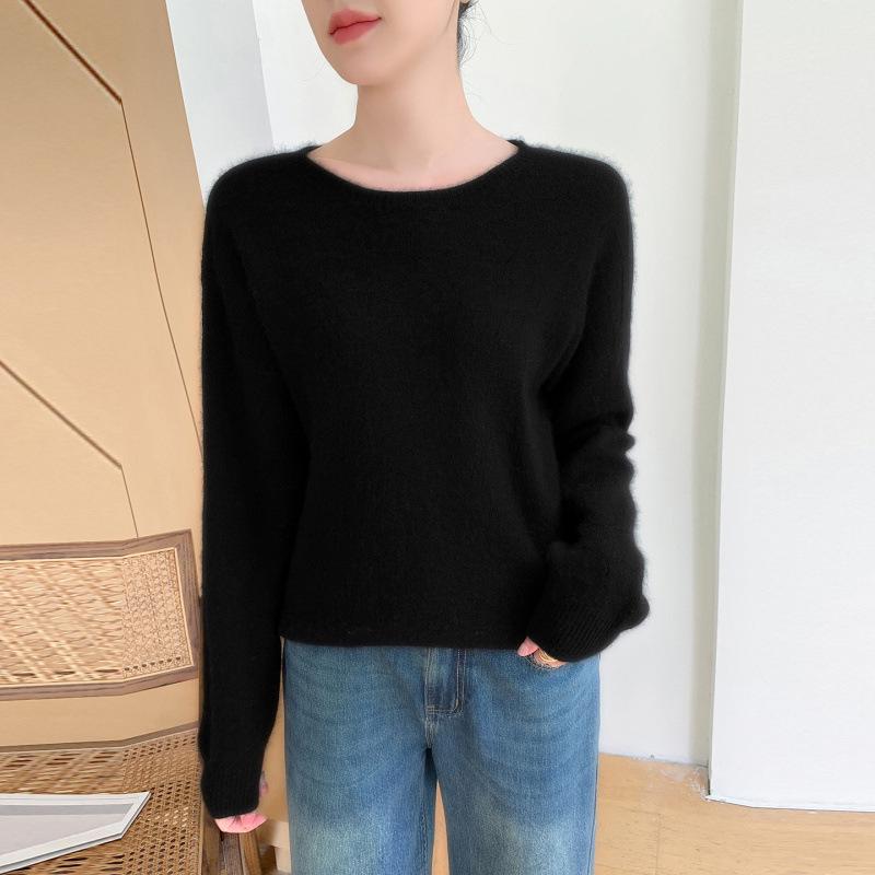 Women's Round Neck Cashmere Sweater: Autumn/Winter Jacquard Knitwear Top