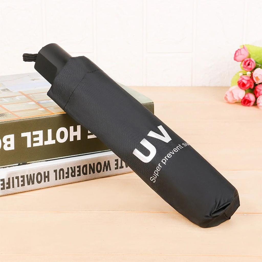 Vinyl Clear Umbrella UV Protection Sunumbrella Folding Thick Pole Sunscreen Black Rubber Umbrella Solid Color Fully Automatic