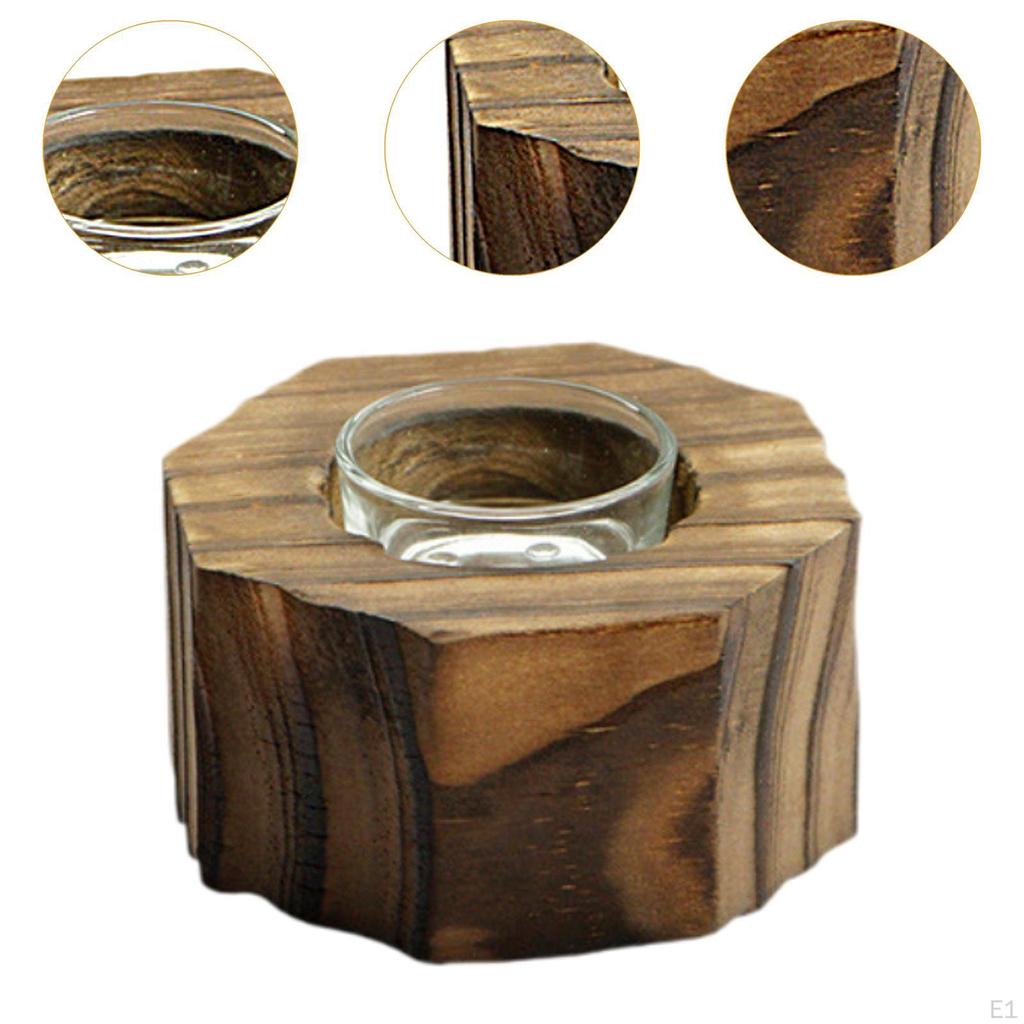 Holz Leuchter Teelicht Kerzenhalter Schreibtisch Kamin Geschenk Nordic Pastoralen Achteckigen
