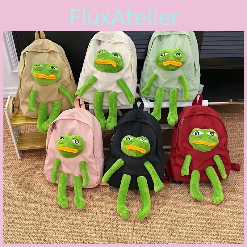 Cartoon-Frosch-Rucksack für Kinder und Jugendliche, Oxford-Stoff, lässige Schultasche mit Luftstrom-Komfort