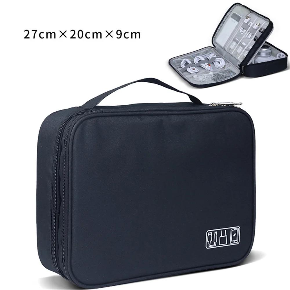 Electronic Storage Bag USB Charge Cord Travel Cable Organizer Digital Waterproof Suitcase Portable Double Layers Storage Bag