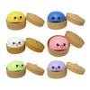 12Pcs Bubble Blowing Steamed Bun Toy with Steamer Cartoon Dumpling Sensory Pinch Fidget Toy Stress Relief Relaxation Decompression Tool