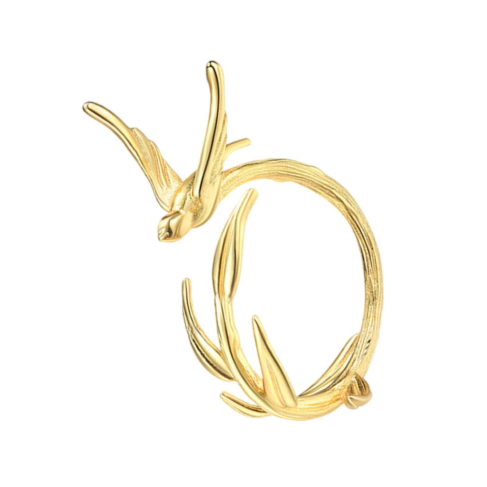 

Уникальные асимметричные кольца с ласточками, украшения для пальцев, кольца для свиданий, элегантные регулируемые кольца, сплавная текстура, подходят для женщин золотой