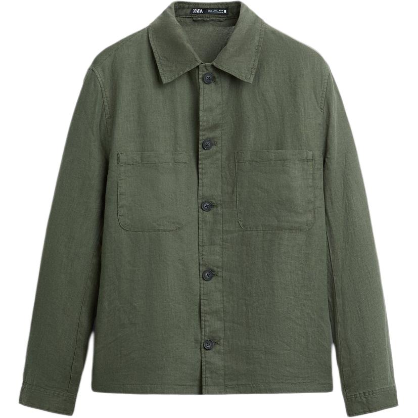 

Zara Solid Color Loose Casual Shirt Jacket Men jackets Khaki 5070033-505 L