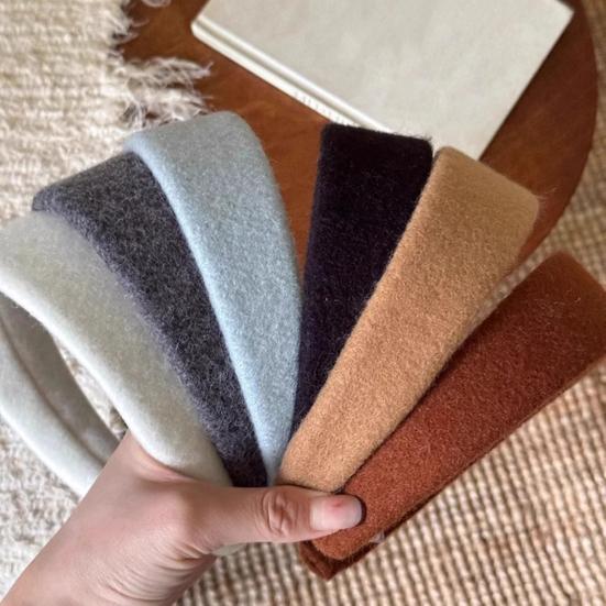 Women Headband Wide-Brimmed Sponge Filling Soft Suede Texture Hair Hoop Autumn