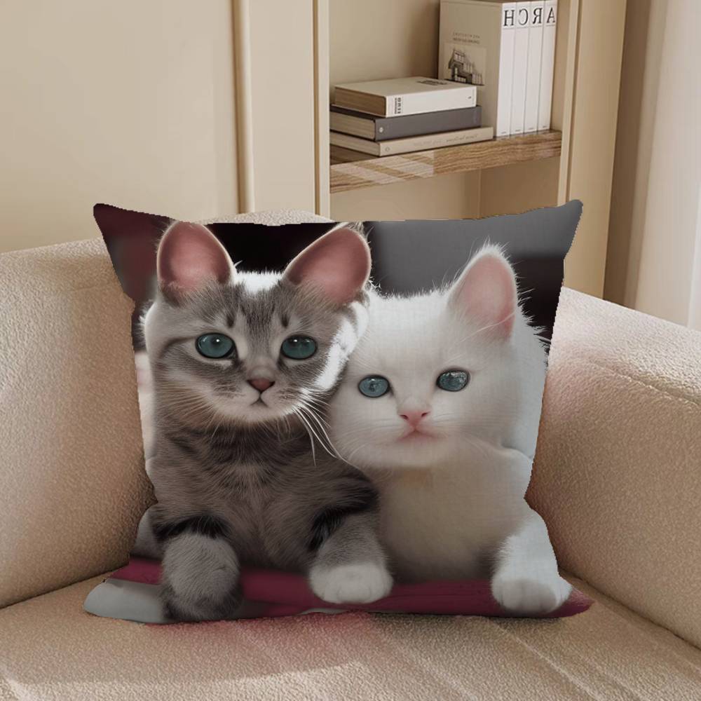 

Милые наволочки на подушки с котиками, мультяшные, декоративные для дивана, для дома, с двусторонней печатью, из короткого плюша, милые наволочки для подушек 12x12Inch