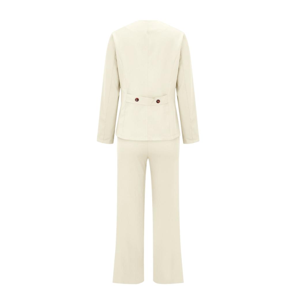 Γυναικείο 2 τεμάχια Κομψό Slim Fit Jacket Επίσημο Σετ Παντελόνι Πέτο Πέτο