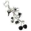 Sparkling 3D Cherry Charm Keychain Accessory Fashionable Bowknot Pearls Key Rings Portable Bag Decoration for Women