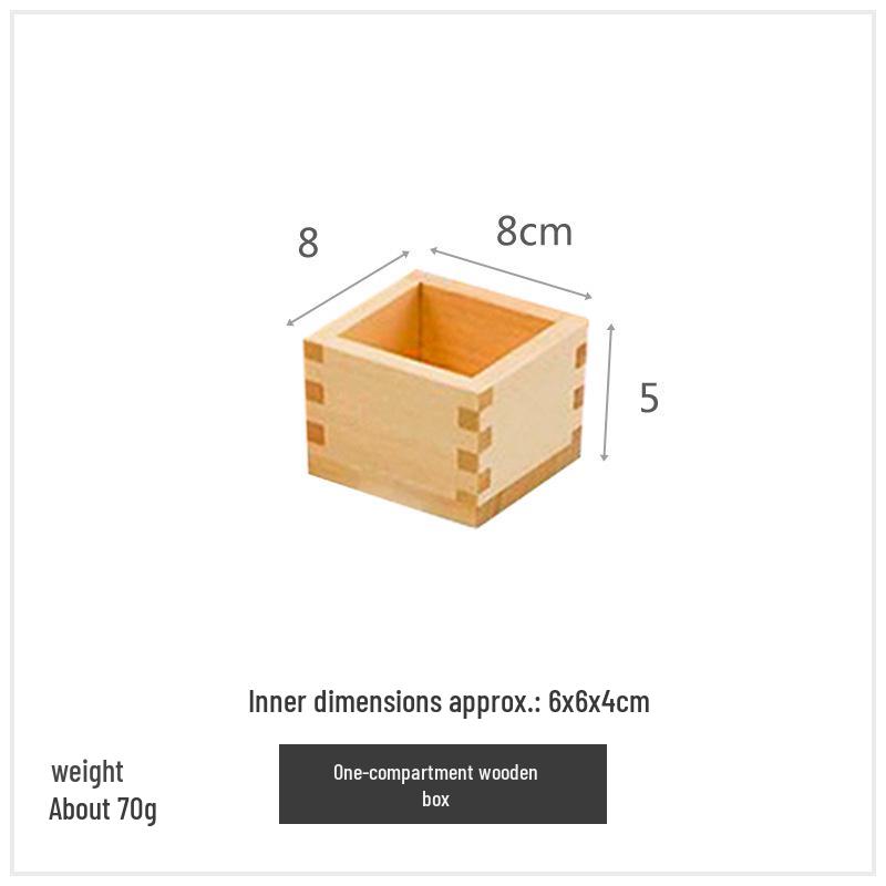 Japanese Sashimi & Sushi Wooden Grid Plate: Multi-Compartment Serving Box for Cuisine & Desserts