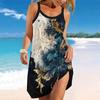 Vestito da Spiaggia da Donna Mini Abito Stampa Floreale Casual Moderno Senza Maniche Vestibilità Ampia Esterno Quotidiano Estivo