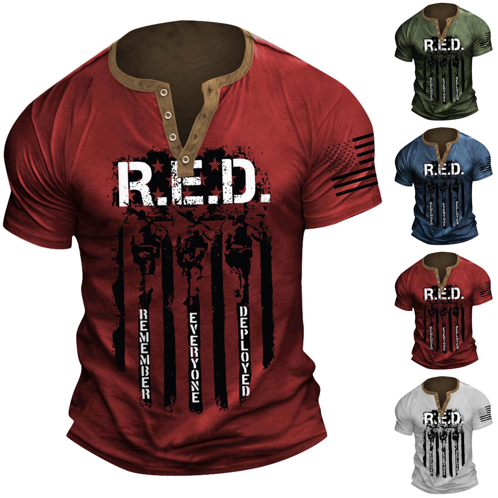 

Мужская футболка с принтом на открытом воздухе, свободный топ с короткими рукавами на пуговицах в стиле ретро