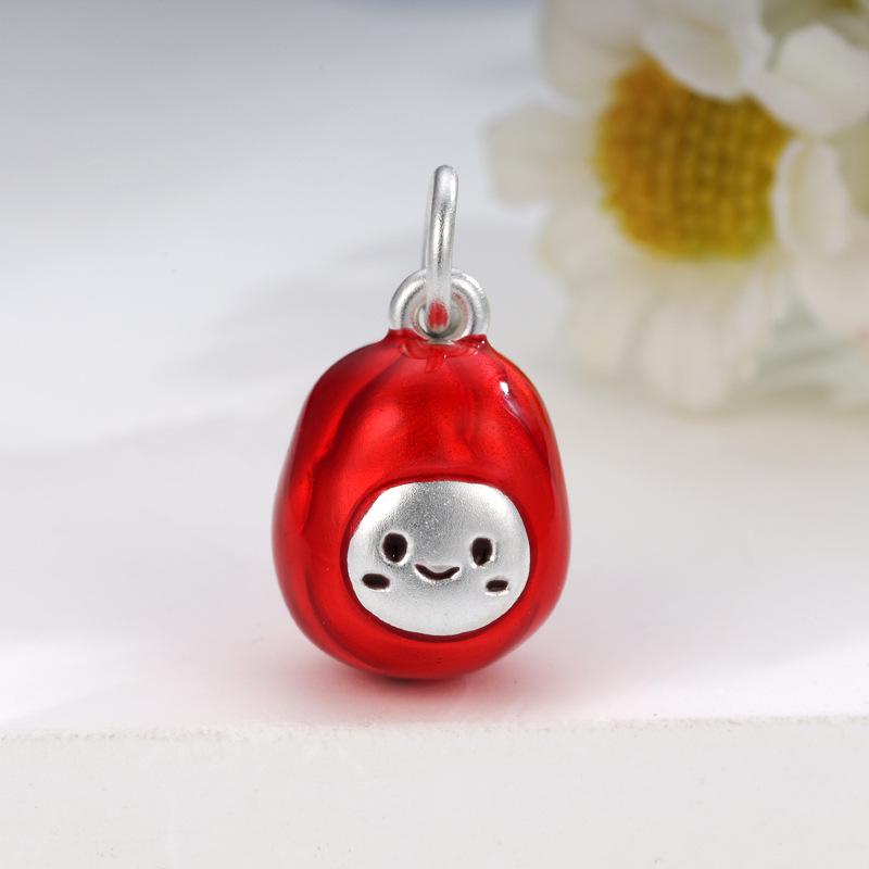 Sterling Silver 999 Red Date Chinese Herbal Charm Beaded Luck Bracelet