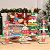 2pcs Wood Desktop Centerpieces Cartoon Christmas Signs Crafts Christmas Tree Ornaments Set  Home