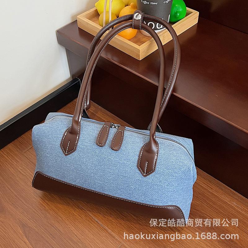 Denim bag women's large capacity 2025 new summer casual shoulder armpit bag cloth bag handbag pillow bag
