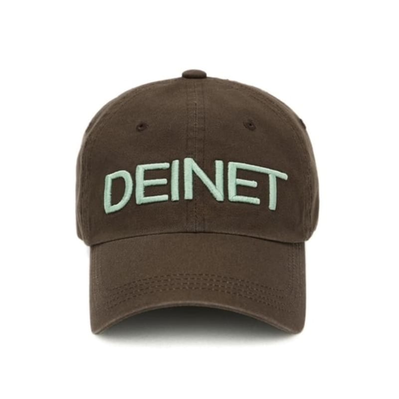DEINET DEINET WASHED LOGO CAP IN BROWN