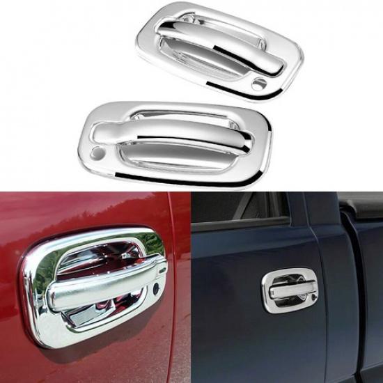 1999-2006 Chevy Silverado GMC Sierra Front Door Handle Covers For 99-06 | 2X | Chrome | Plastic | Easy tallation | Adhesive