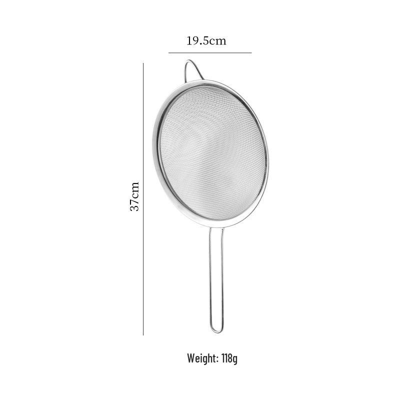 Stainless Steel Kitchen Colander and Sieve with Hook for Soy Milk, Juice, Sesame, Noodles, and Frying
