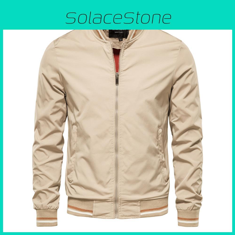 Casual Men Jacket Spring Autumn Thin Windproof Durable Polyester For Teenagers