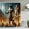 Altes Ägypten Duschvorhang: Anubis Statue Druck Wasserdichter Badvorleger Dekorationen Für Badezimmerzubehör Haushaltswaren