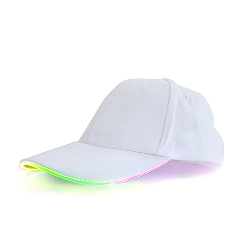Мужская светодиодная светящаяся бейсболка - Уличная флуоресцентная шляпа-солнцезащита White Hat Blue Light