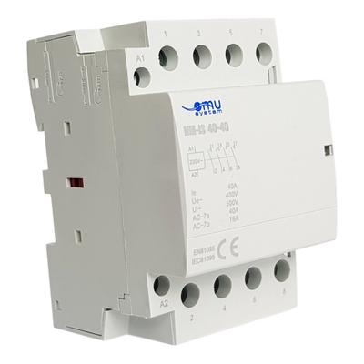 Modular Contactor 40A 230V 4 Normally Open 4 Changeover For 3-Phase Systems On Din Rail