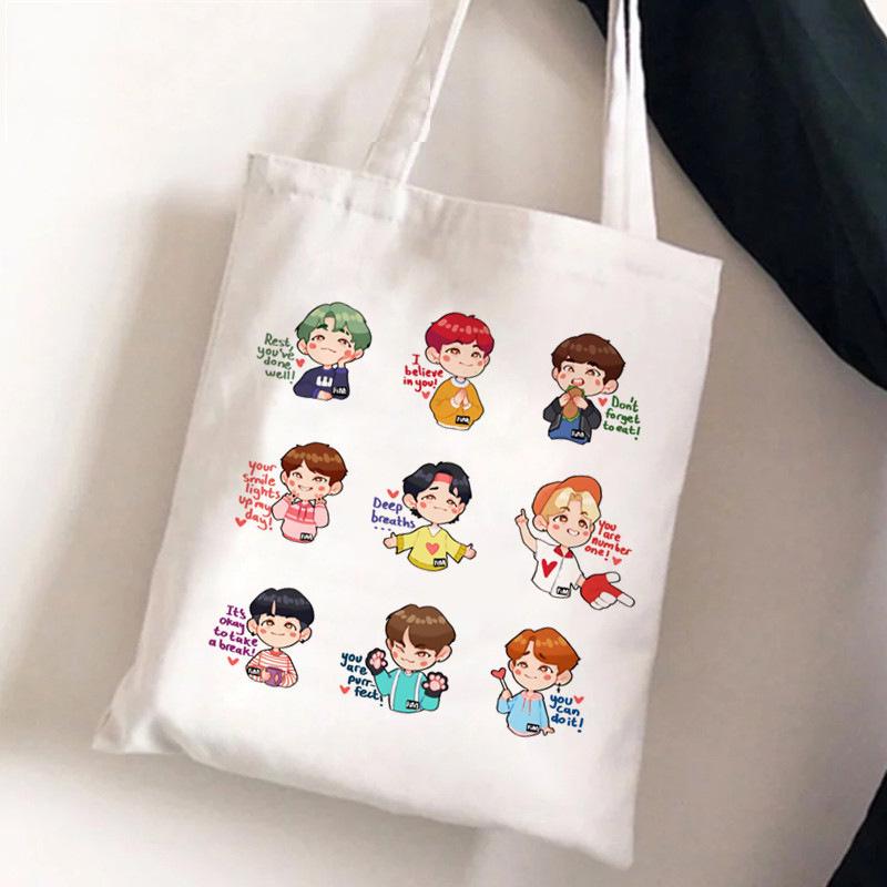 Plátěná kabelka se potiskem Skzoo od Stray Kids - Dámská ležérní taška přes rameno 03