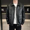 Men's Casual Tricolor Slim Fit Leather Motorcycle Jacket with New Lapel Trend (2025)