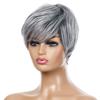 Short Grey Natural Wave Wigs For Women Synthetic Heat Resistant White Cosplay Wig Women's Wigs
