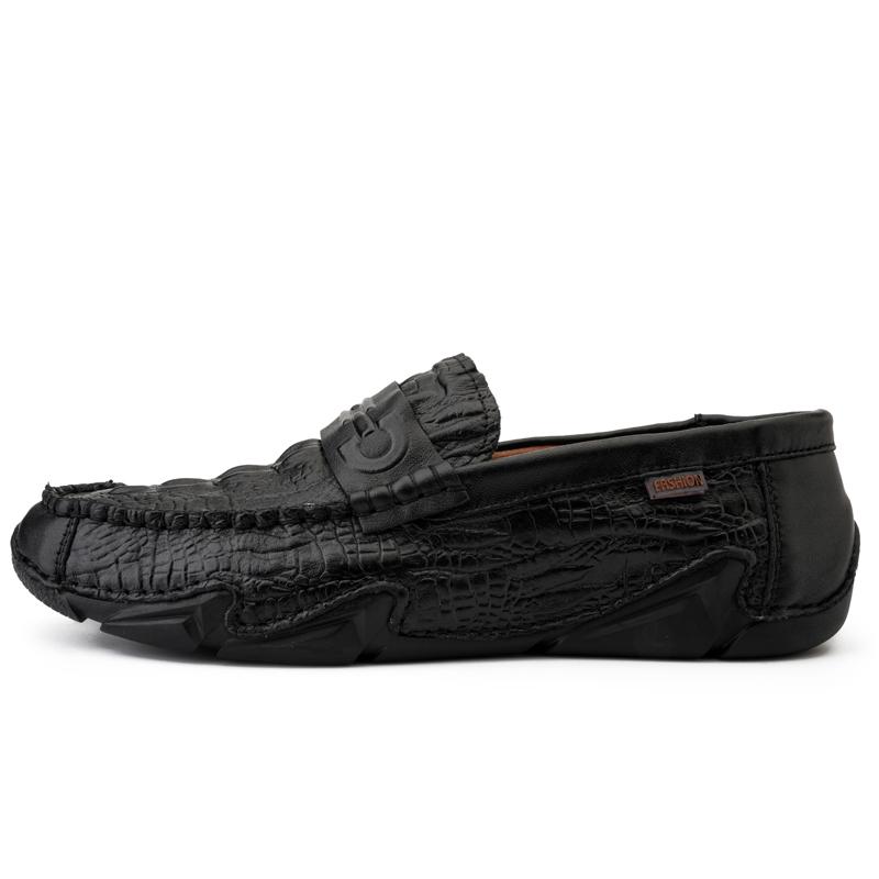 Fashion Genuine Leather Men's Driver Driving Style Loafers Relaxed-Fit Slip-On Loafer Superior Luxury Moccasins Casual Shoes