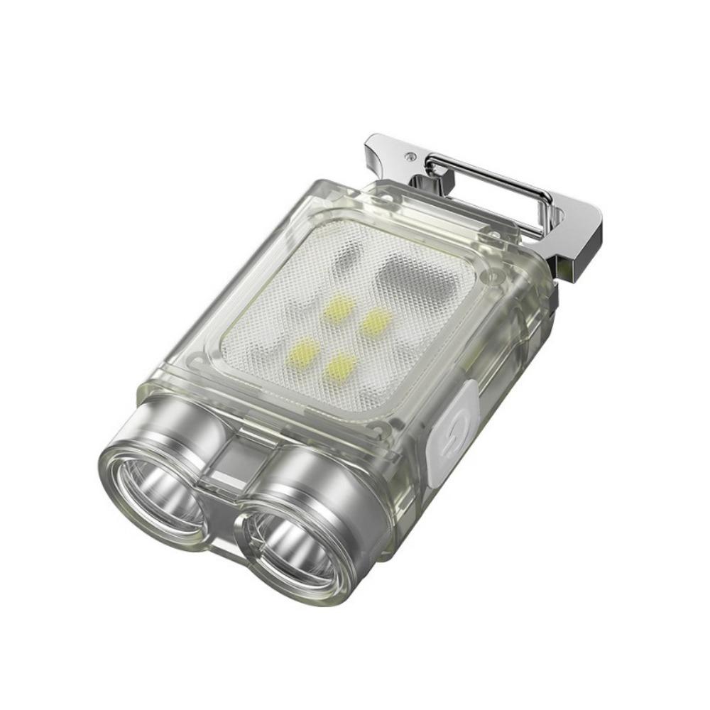 Mini 6 Modes Keychain Light Magnetic Ultra-Bright Hat Lamp Lightweight Dual Light Source Work Light Emergency