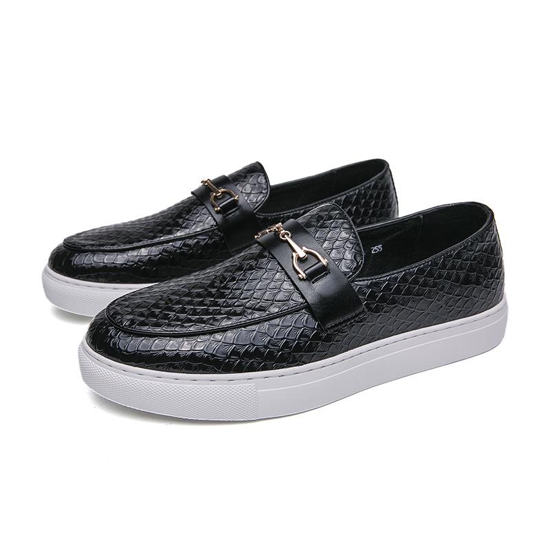 2023 Men s Plus Size Double Buckle Loafers: Business Casual British Slip-on Leather Shoes 39