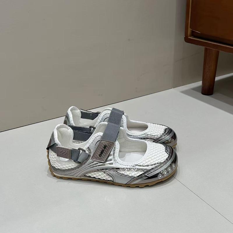 Leather splicing mesh breathable Velcro sports