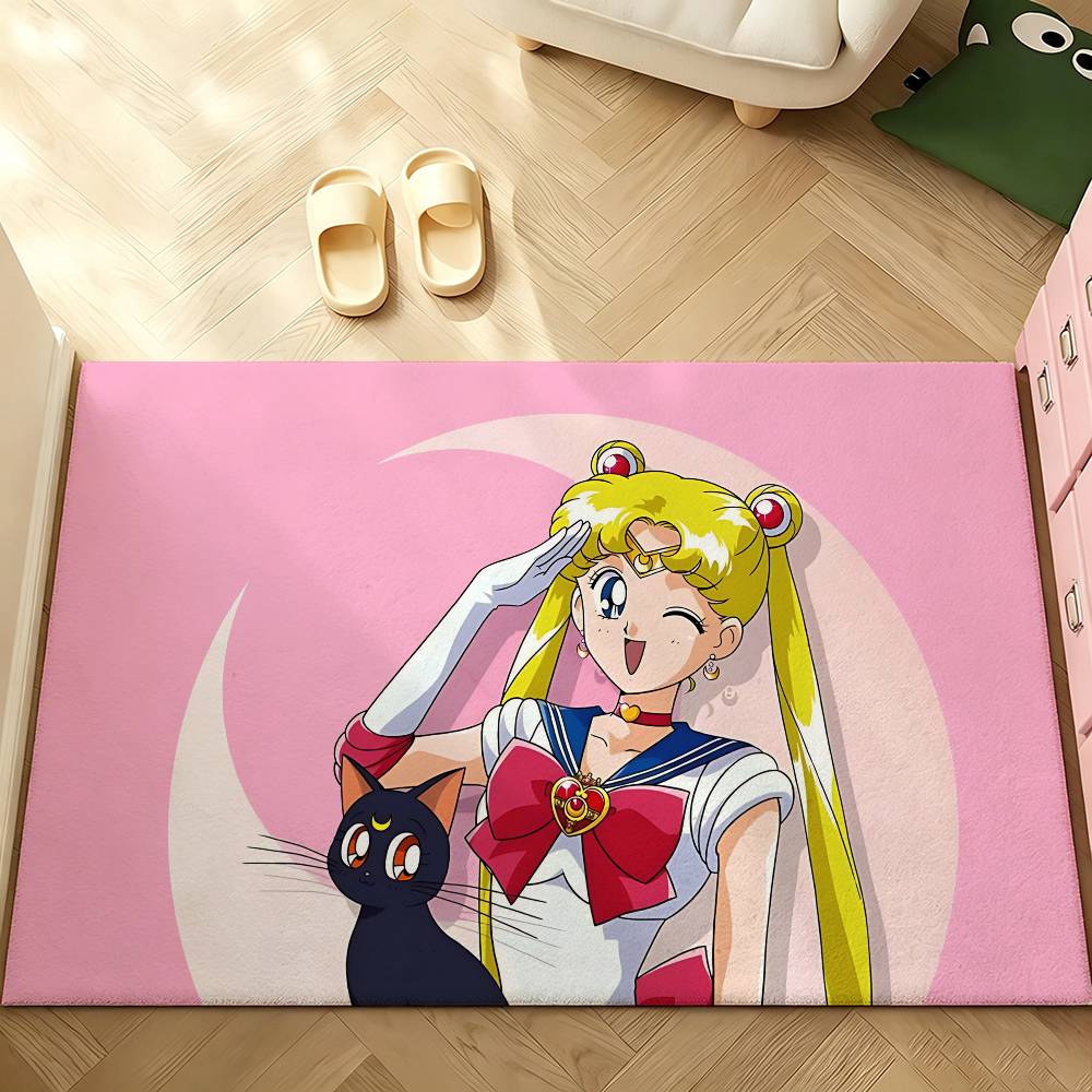 Classic Anime-S-sailor-M-Moon-S Carpet Bathroom Anti-slip Mat Door Mat Home Decoration Mat Entrance Door Mat Scratch-resistant