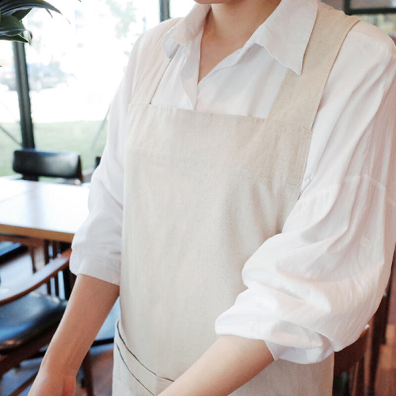 Shiraz Washed Linen Apron Beige