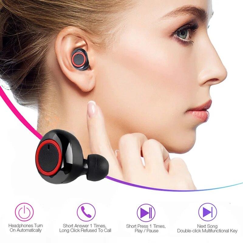 Y50 TWS Bluetooth Headphones Earbuds 5.0 Wireless Bluetooth Headset Hifi Stereo Headset Wireless In-Ear Touch Control Earphones