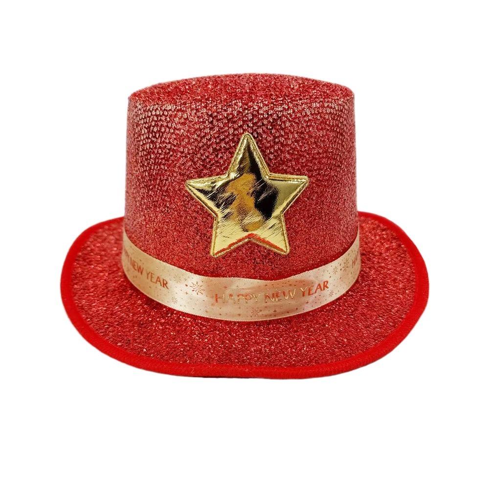 

Wide Brim Shiny Jazz Hat Woolen Festival Party Cap Cool Suit Top Hat Fashion Show