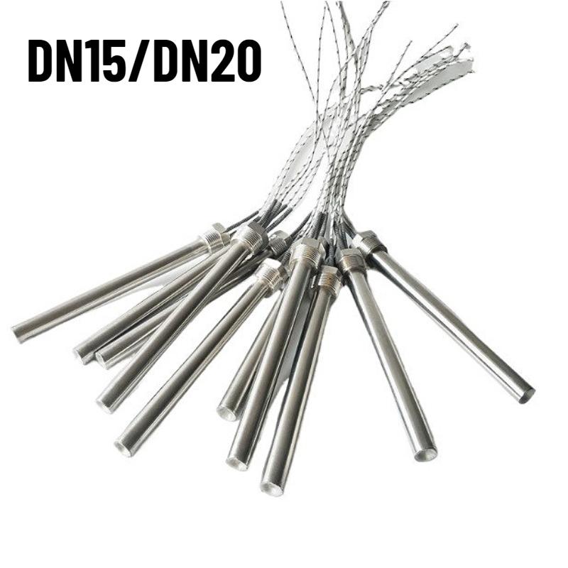 220V DN15/DN20 Závitový topný patronový prvek pro Hot Rod Náhradní topný prvek 15/20/25/30/35/40/50cm 500-3000W