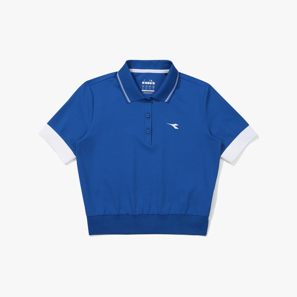Diadora Tennis Collar Short Sleeve T-Shirt Women'S Blue