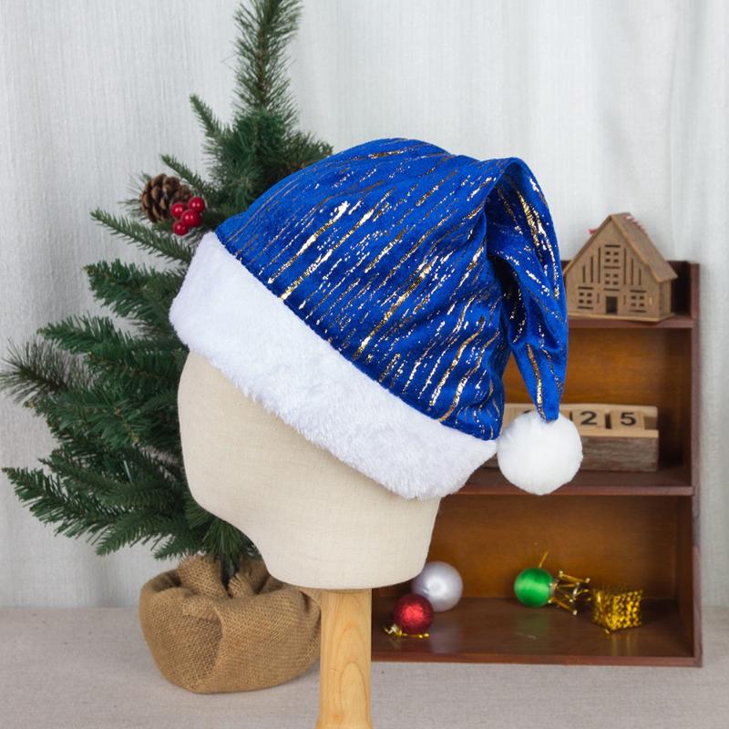 

Christmas Santa Hat For Adults Xmas Holiday Hats Unisex Velvet Red Classic Fur Comfort New Year Festive Party Supplies A8