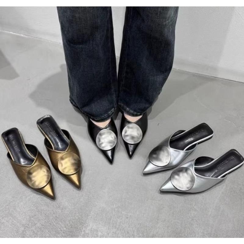 New Design Women's Luxury Moccasins Fashion Pointed Toe Loafers Ladies 2025 Spring Black Ballet Flats Women's Sandals