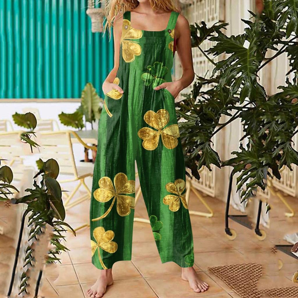 Womens Casual Overalls Jumpsuits Adjustable Straps Sleeveless Summer Cute Comfy Rompers With Pocket