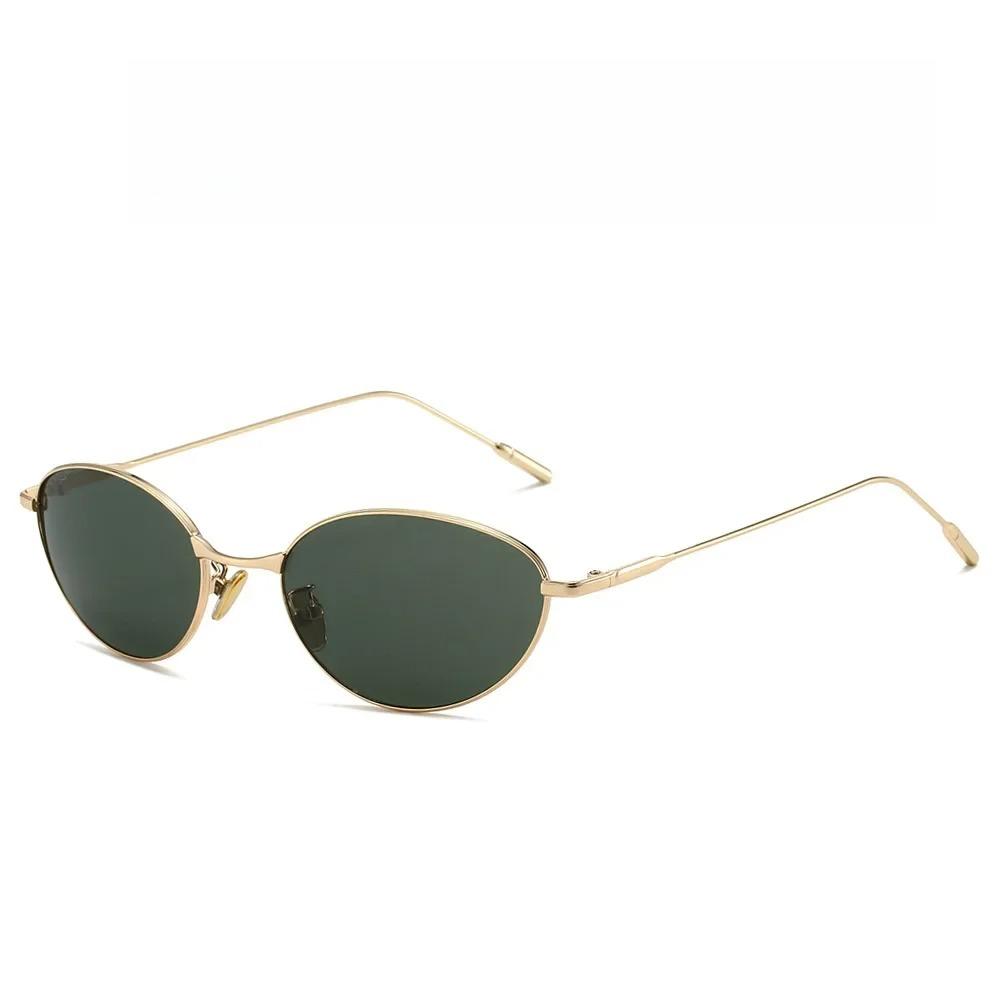 Korean Gold Cat Eye Sunglasses Shaped Frame for For Women Ultra Light Anti Blue Light Flat Lens Temperament Sunglasses Gafas De Sol