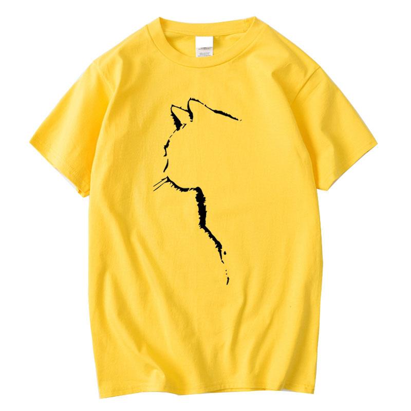 Sommer Baumwoll-T-Shirts für Herren Lustig Bedruckt Coole Katze Tier T-Shirts Übergroß Locker Kurzarm T-shirt Männlich Hip Hop Streetwear