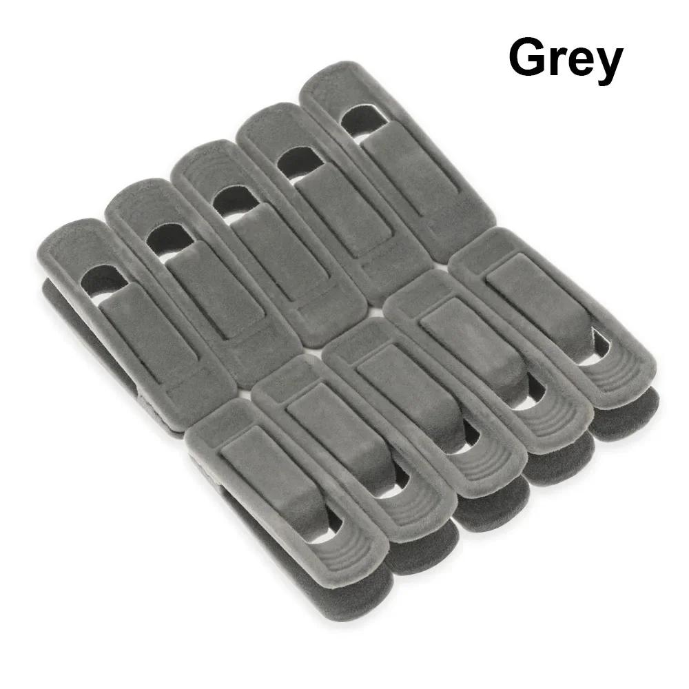 10pcs Non Slip Velvet Hangers Clips for Velvet Flocked Trouser Coat Clothes Clip Drying Racks Space Saving Hanging Hooks