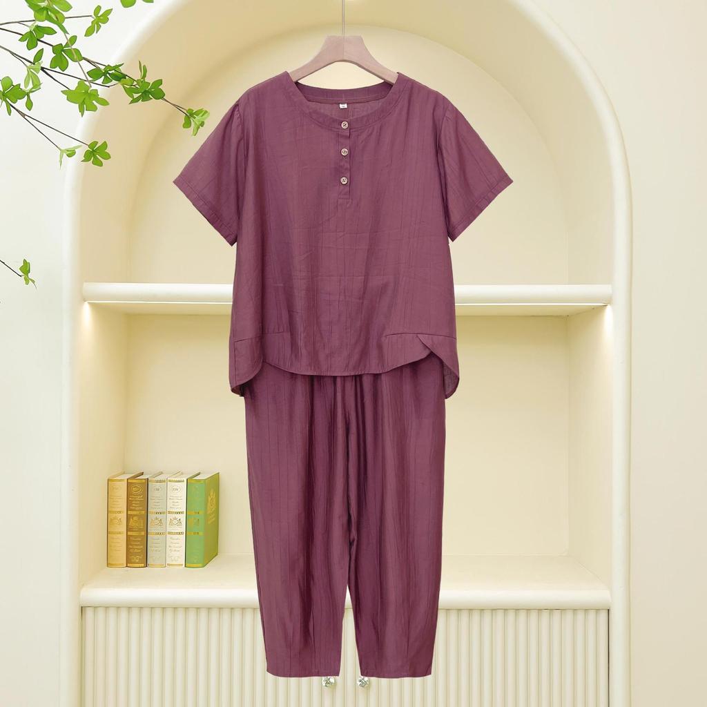 Sommer Elegantes Zweiteiliges Hemden-Set für Frauen mittleren Alters & ältere Frauen - Große Größen, Dünner Stil Outfit für Mütter