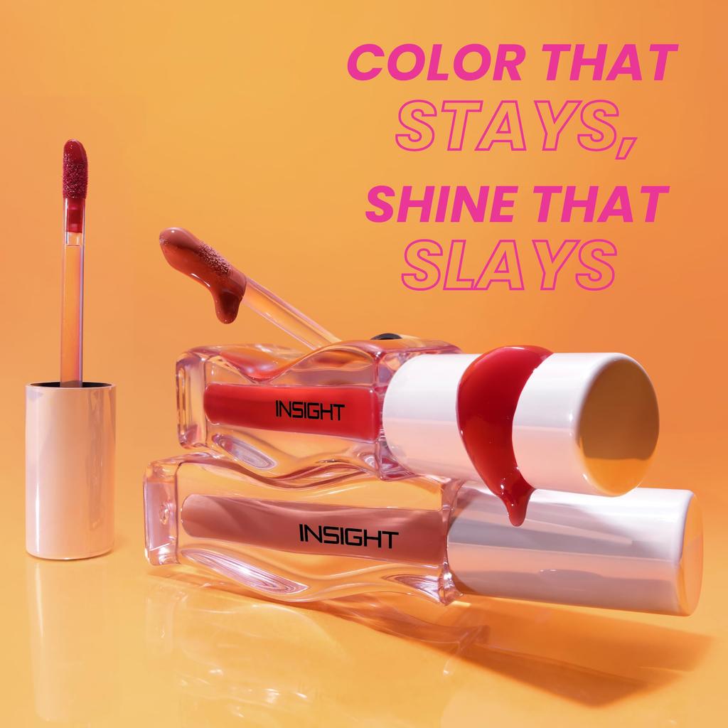 INSIGHT Hydra Creamy Lip Sheen - Nude Pour | Glossy Finish | 2 In 1 Lipstick + Gloss | Infused with Ceramides & Vitamin B5 | One Swipe Rich Color (