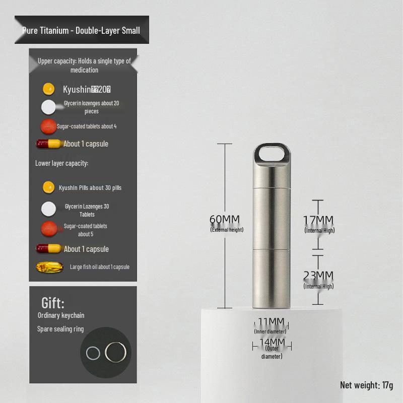 Wasserdichte Mini-Pillendose aus Edelstahl - Tragbarer, feuchtigkeitsdichter Reise-Medikamentenbehälter